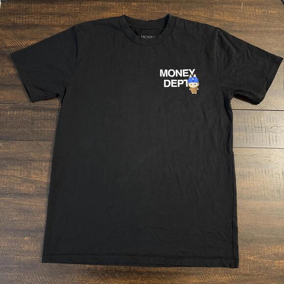 MONEY DEPT Los Angeles Monster LA Dodgers Blue Hat T-Shirt Black Medium - Picture 2 of 5